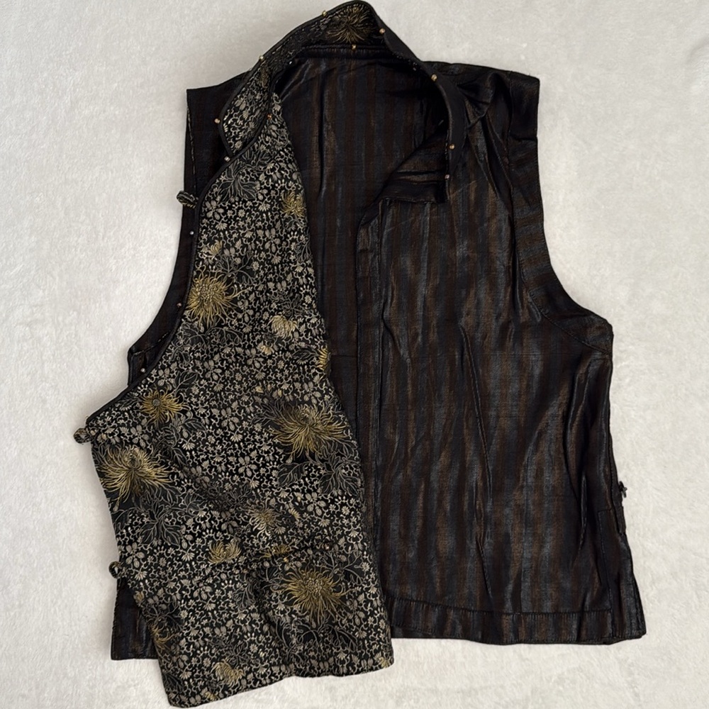 {NWT} Nadya | Reversible Mixed Media Tibet Tibetan Vest Top Handmade in Bali XS - Picture 9 of 16